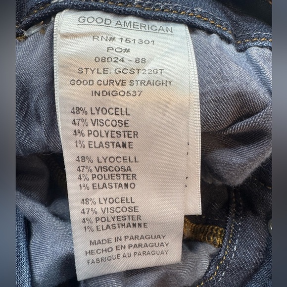 GOOD AMERICAN
Soft Tech Good Curve Straight Jeans Size 12/31 - Picture 4 of 6